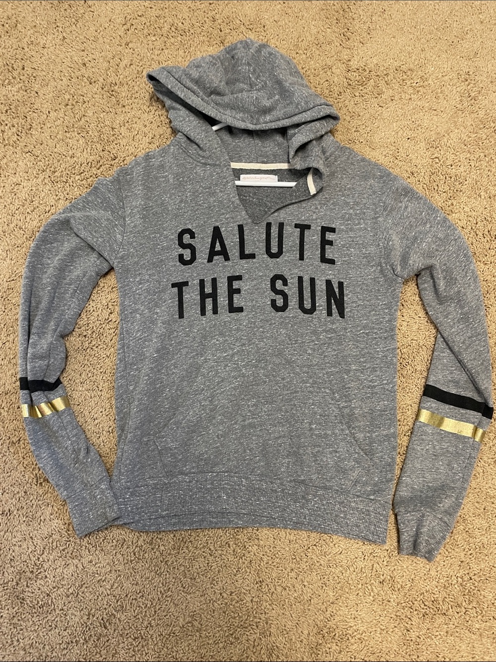 Spiritual Gangster Salute The Sun Gray Hooded Women's Sweater